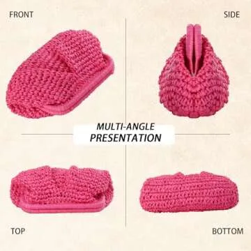 GOKTOW Straw Dumpling Clutch Purse for Summer Fun