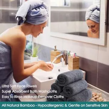 Wash Cloths 6 Pack - Ultra Soft and Eco-Friendly Facial Towels