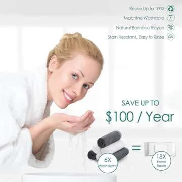 Wash Cloths 6 Pack - Ultra Soft and Eco-Friendly Facial Towels