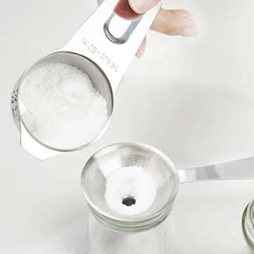 Stainless Steel Funnels, Set of 3 Small Kitchen Funnels with Long Handle Funnels for Filling Bottles Liquid Dry Ingredients Powder, Durable and Dishwasher Safe