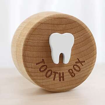 free-space Tooth Fairy Box 3D Carved Wooden Box Souvenir Dropped Tooth Keepsake Storage Box Gift for...