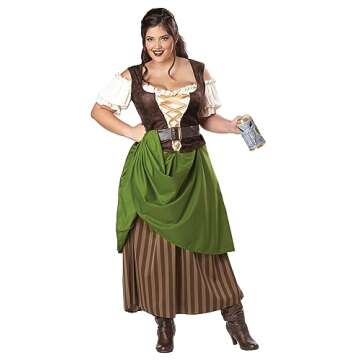 California Costumes Plus Size Tavern Maiden Costume - 3X Brown