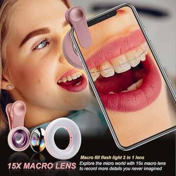 Macro Lens for iPhone and Android with LED Light, Perfect for Photography