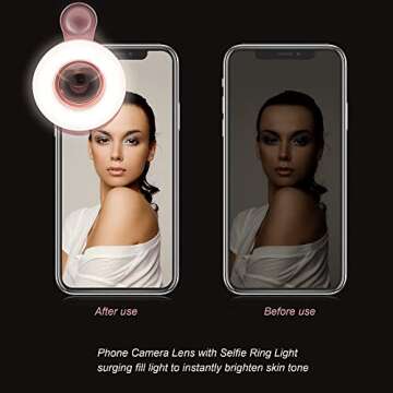 Portable Macro Lens with LED Light for Smartphones