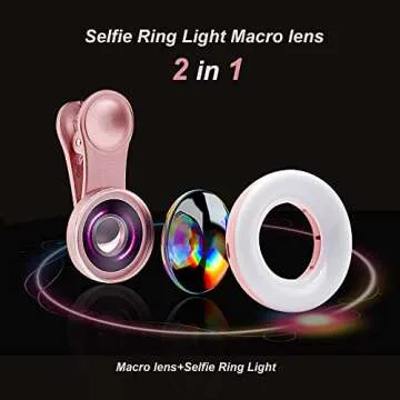 Portable Macro Lens with LED Light for Smartphones