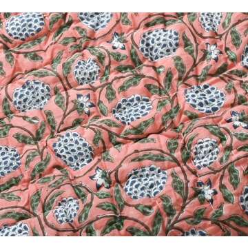 Ridhi Block Print Cotton Quilt - Vibrant Handcrafted Cozy Cover