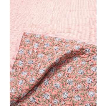 Ridhi Block Print Cotton Quilt - Vibrant Handcrafted Cozy Cover