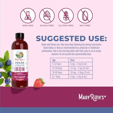 MaryRuth Liquid Iron Supplement Vegan Non-GMO Gluten Free