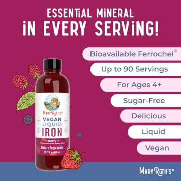 MaryRuth Liquid Iron Supplement Vegan Non-GMO Gluten Free