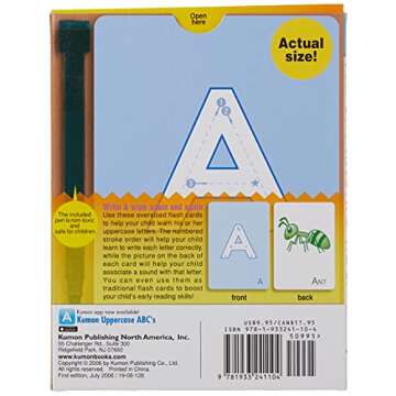 Kumon ABCs Write & Wipe! Uppercase Letters (Kumon Flash Cards) Ages 5-6, kindergarten
