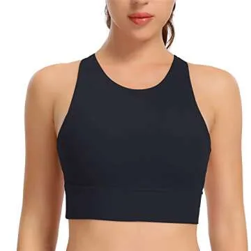 Lemedy Women Strappy Sports Bras Padded Medium Support Yoga Workout Tank Top (M, Black)
