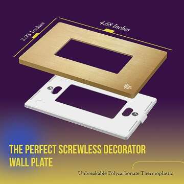 ENERLITES Elite Series Screwless Decorator Wall Plate Child Safe Outlet Cover, Gloss Finish, Size 1-...