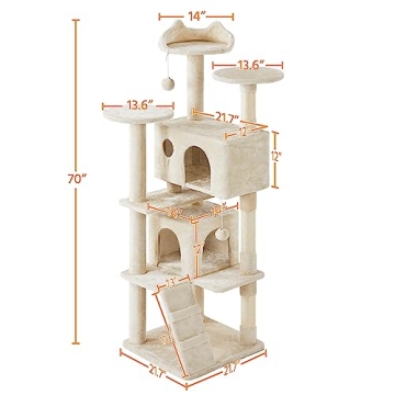 Multi-Level Cat Tree Tower with Condo and Scratching Posts