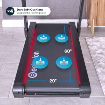 Echelon Stride Treadmill, Touchscreen, Auto-Fold, Motorized Incline, Comfortable Air Cushioning Deck, Elevate Home Workouts, Easy Storage, + 30-Day Free Membership, 8S