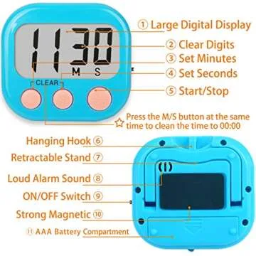 2 Pack Large Magnetic Classroom Timers for Teachers Kids