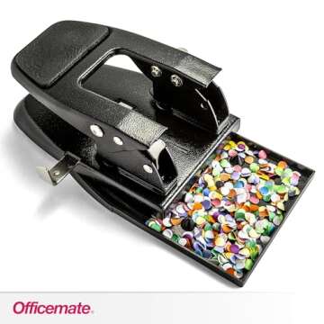 Officemate Heavy Duty 2-Hole Punch, Padded Handle, Black, 50-Sheet Capacity (90082)