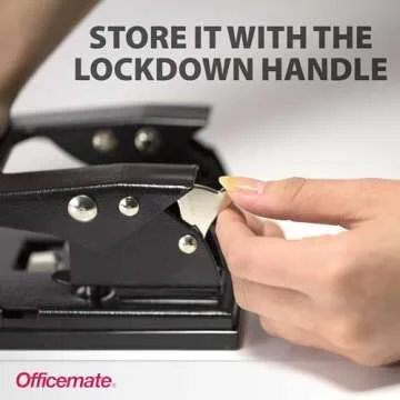 Officemate Heavy Duty 2-Hole Punch, Padded Handle, Black, 50-Sheet Capacity (90082)