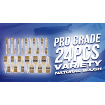 Pro Grade Chip Brush Set - 24 Multi-Size Paint Brushes