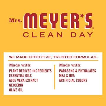 MRS. MEYER'S CLEAN DAY Hand Soap, Clementine, Made with Essential Oils, 12.5 oz - Pack of 3