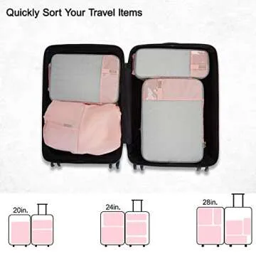 BAGSMART 4 Set Compression Packing Cubes for Travel, Lightweight Vacation Travel Essentials for Women, Travel Accessories for Suitcase Organizer Bags Set, Durable Luggage Organizer Travel Bags