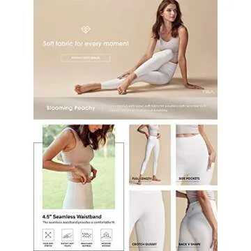 TSLA Women's Tummy Control Yoga Pants with High Waist and Running Yoga Leggings, 4 Way Stretch Athletic Pants for Workout, Pocket Peachy Navy, X-Large