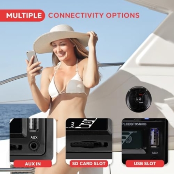 Pyle Bluetooth Marine Audio Stereo Kit with Waterproof Speakers