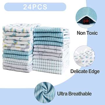 Viviland Baby Washcloths - Super Soft 24 Pack for Newborns