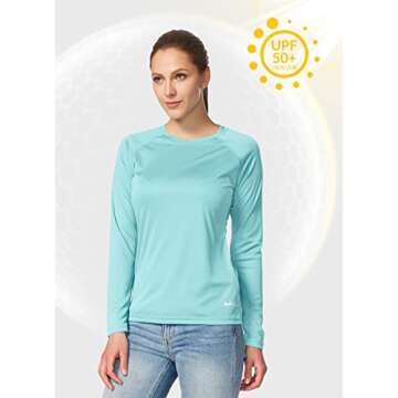 BALEAF Women's Long Sleeve Shirts UPF 50+ Sun Protection SPF Quick Dry Lightweight T-Shirt Outdoor H...