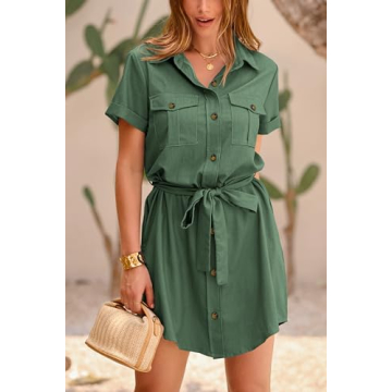Stylish PRETTYGARDEN Casual Summer Button Down Dress