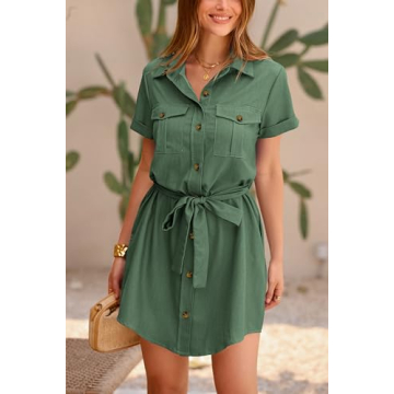 Stylish PRETTYGARDEN Casual Summer Button Down Dress