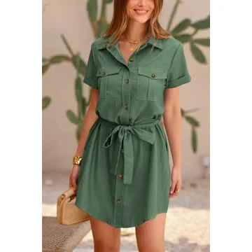 Stylish PRETTYGARDEN Casual Summer Button Down Dress