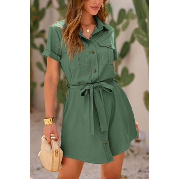 Stylish PRETTYGARDEN Casual Summer Button Down Dress