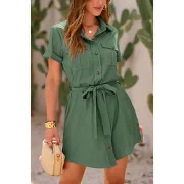 Stylish PRETTYGARDEN Casual Summer Button Down Dress