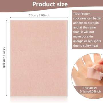 Boyiee 35 Sheets Moleskin Tape Moleskin Adhesive Pads Shoe Moleskin Padding Blister Prevention Tape ...