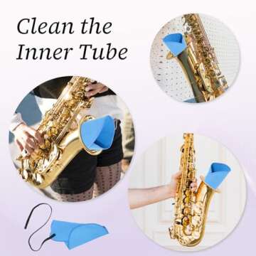 JIYIN 3 Pcs Clarinet Swab Cloth, Clarinet Cleaning Cloth for Inside Instrument Cleaner Cloth, Clarin...