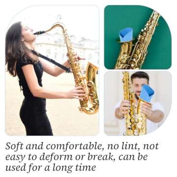 JIYIN 3 Pcs Clarinet Swab Cloth, Clarinet Cleaning Cloth for Inside Instrument Cleaner Cloth, Clarinet Accessories Cleaning Swab Cleaning Kit Suitable for Clarinet Piccolo Flute Saxophone(Blue)