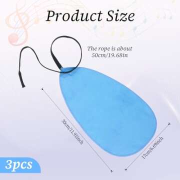 JIYIN 3 Pcs Clarinet Swab Cloth, Clarinet Cleaning Cloth for Inside Instrument Cleaner Cloth, Clarinet Accessories Cleaning Swab Cleaning Kit Suitable for Clarinet Piccolo Flute Saxophone(Blue)