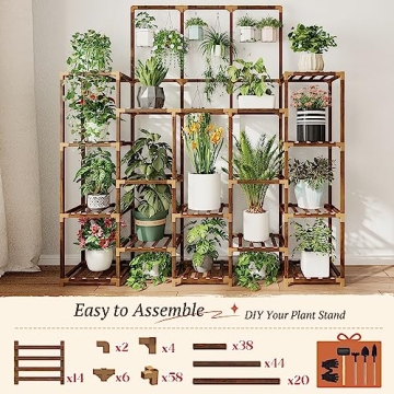 EnHomee 63''H Upgrade Plant Stand 7 Tiers 600 LBS Capacity