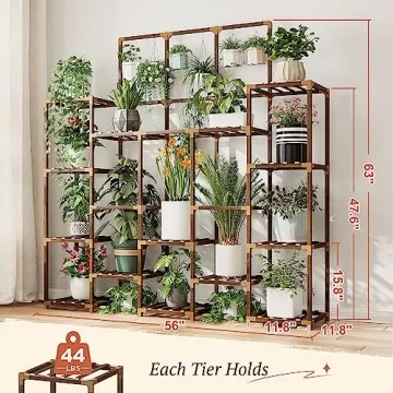 EnHomee 63''H Upgrade Plant Stand 7 Tiers 600 LBS Capacity