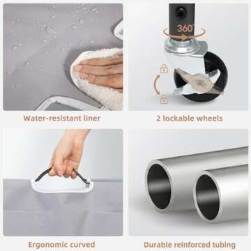 Laundry Sorter with Wheels - STORAGE MANIAC 4 Section Hamper