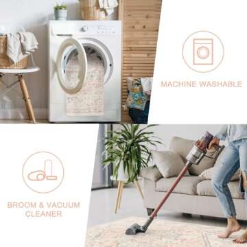 LIVEBOX Pink Area Rug 5x7 Non-Slip Soft Indoor Rug