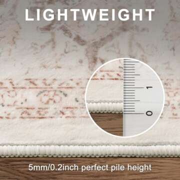 LIVEBOX Pink Area Rug 5x7 Non-Slip Soft Indoor Rug