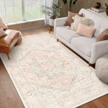 LIVEBOX Pink Area Rug 5x7 Non-Slip Soft Indoor Rug