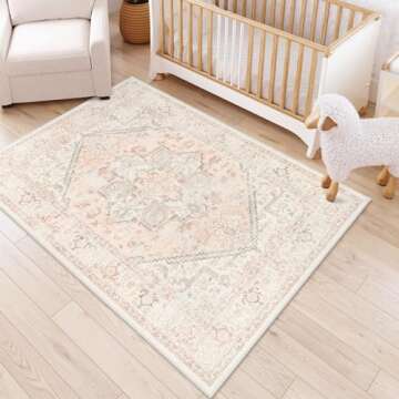 LIVEBOX Pink Area Rug 5x7 Non-Slip Soft Indoor Rug