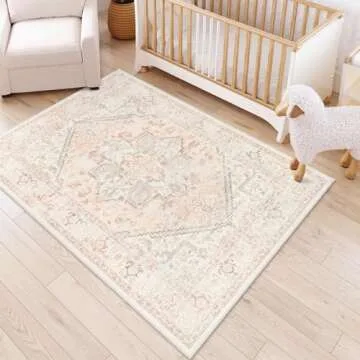 LIVEBOX Pink Area Rug 5x7 Non-Slip Soft Indoor Rug