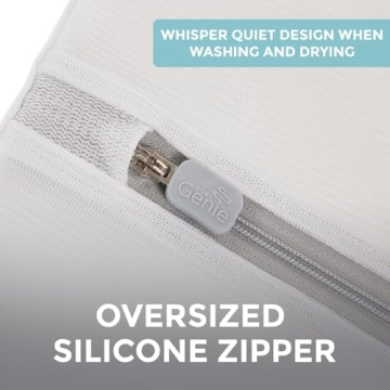 HOME GENIE Durable and Gentle Mesh Laundry Bags for Washing Delicates, Oversized Silicone Zipper, Machine Safe for Bras Lingerie Baby Garments, Net Bag for Tangle Free Wash Dry, Travel, 3 Pk Medium