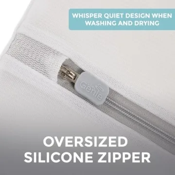 HOME GENIE Durable and Gentle Mesh Laundry Bags for Washing Delicates, Oversized Silicone Zipper, Machine Safe for Bras Lingerie Baby Garments, Net Bag for Tangle Free Wash Dry, Travel, 3 Pk Medium