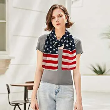 E-Clover American Flag Scarf for Summer & Gifts