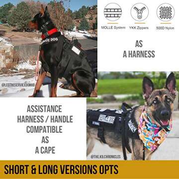 OneTigris Service Dog Harness No-Pull Dog Harness Adjustable Comfort Pet Dog Vest Harness for Outdoo...