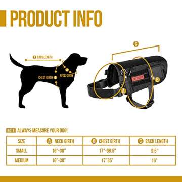 OneTigris Adjustable Dog Harness for Service Dogs and Pets